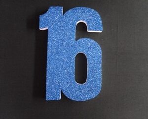 Number 16 Polystyrene - Blue 30cm
