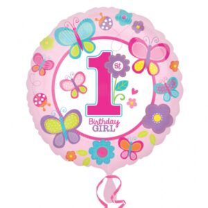 1st Birthday Girl Foil Balloon