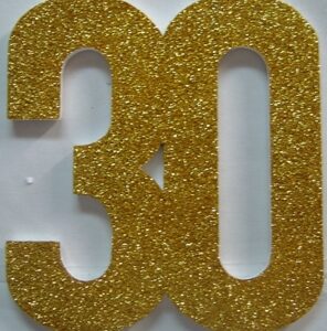 Number 30 Polystyrene - Gold 30cm