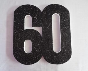 Number 60 Polystyrene - Black 30cm