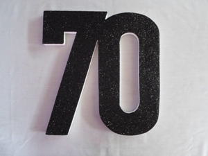 Number 70 Polystyrene - Black 30cm
