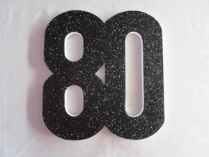Number 80 Polystyrene - Black 30cm