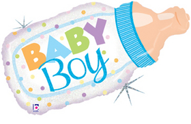 Baby Boy Bottle Large Foil Balloon