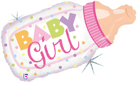 Baby Girl Bottle Large Foil Balloon