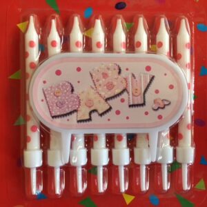Baby Candles with Badge - Pink