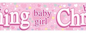 Baby Girl's Christening Banner