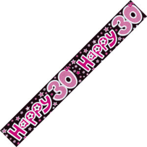 30th Happy Banner - Pink