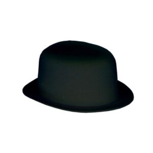 Bowler Hat - Flocked Plastic - Black