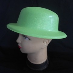 Bowler Hat - Lime Green Glitter