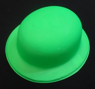 Bowler Hat - Neon Green Plastic