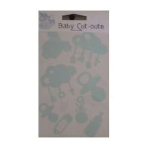Baby Paper Cutouts - Blue (7 pcs)