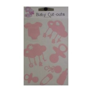 Baby Paper Cutouts - Pink (7 pcs)