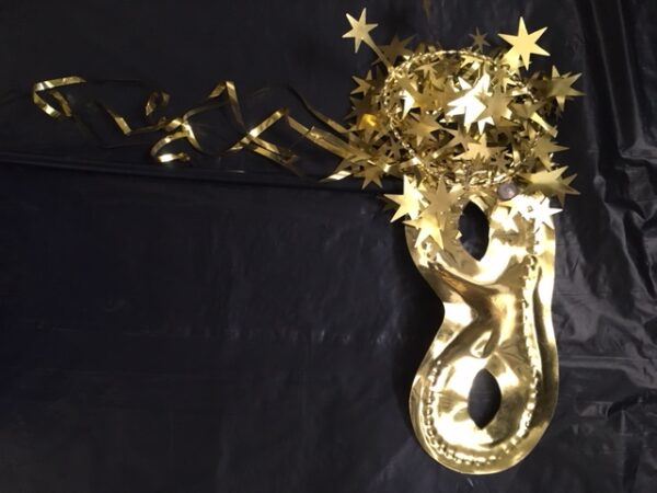 Eyemask on Stick - Gold Tinsel