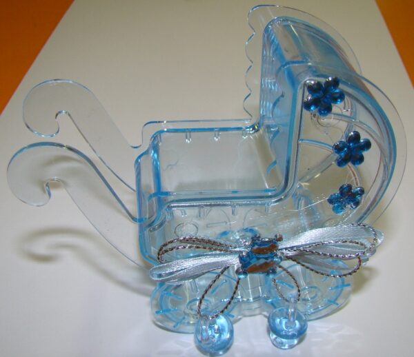 Baby Carriage Favor Box - Blue