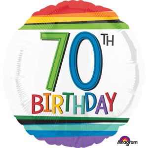 70th Birthday Rainbow Foil Balloon