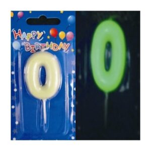 Glow in the Dark Number 0 Candle
