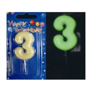 Glow in the Dark Number 3 Candle