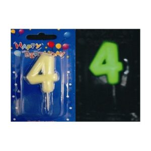 Glow in the Dark Number 4 Candle