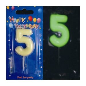 Glow in the Dark Number 5 Candle