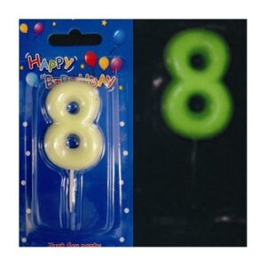 Glow in the Dark Number 8 Candle