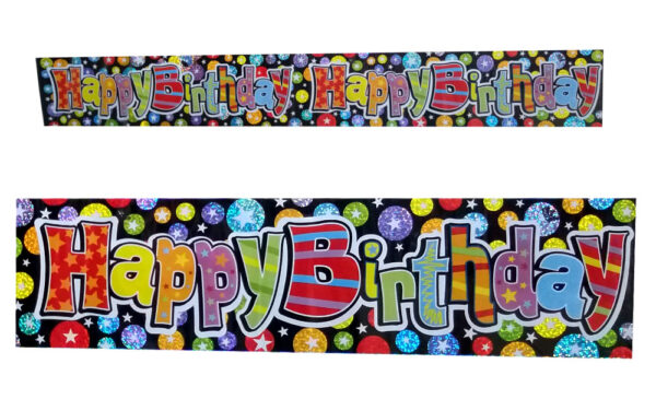 Happy Birthday Stars Foil Banner