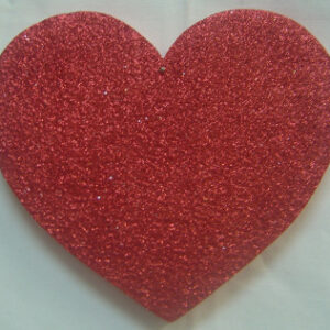 Heart Poly - Red Glitter - 20cm