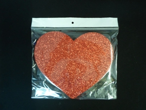 Heart Poly - Red Glitter - 10cm