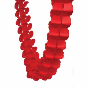 Honeycomb Paper Garland 4m - Red