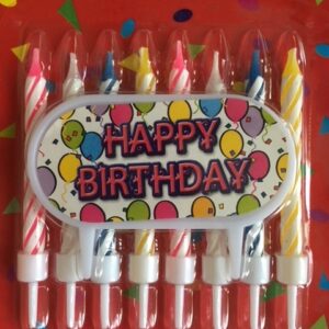 Happy Birthday Candles (8) with Badge