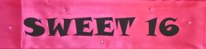 Sweet 16 Sash - Pink Material with Gems