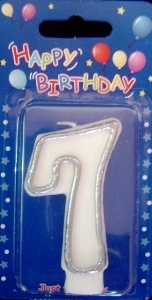 Silver Edge Number 7 Candle
