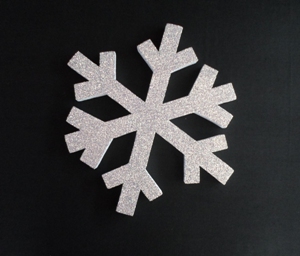 Snowflake Poly - 30cm Silver Glitter