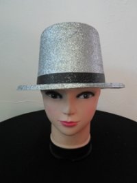 Top Hat - Silver Glitter