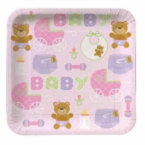 Teddy Baby Pink Plates (8)